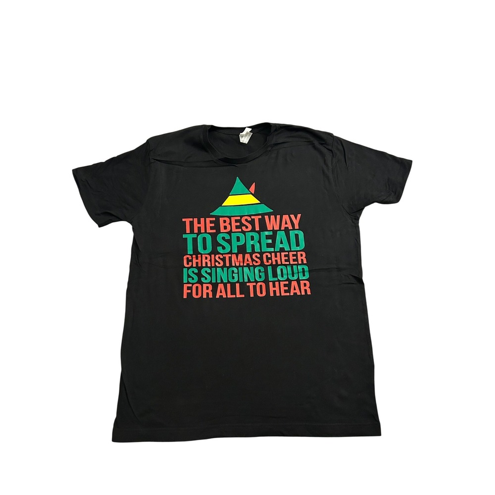 LAT Apparel Elf Movie Quote Graphic T-Shirt Mens Large‎ Black Excellent Festive